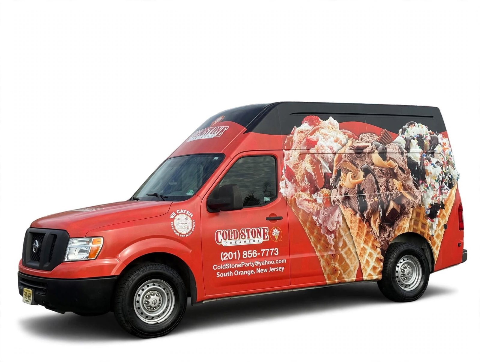 The branded Cold Stone Creamery ice cream catering truck